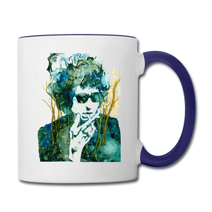 Dylan and Fireflies mug - white/cobalt blue